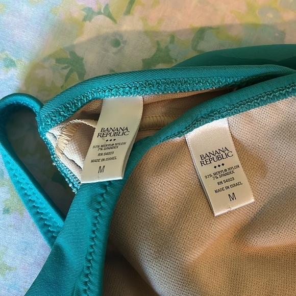 Banana Republic | Green Two PIece Halter Top Bikini Swimsuit Medium Pool Beach - Picture 5 of 7